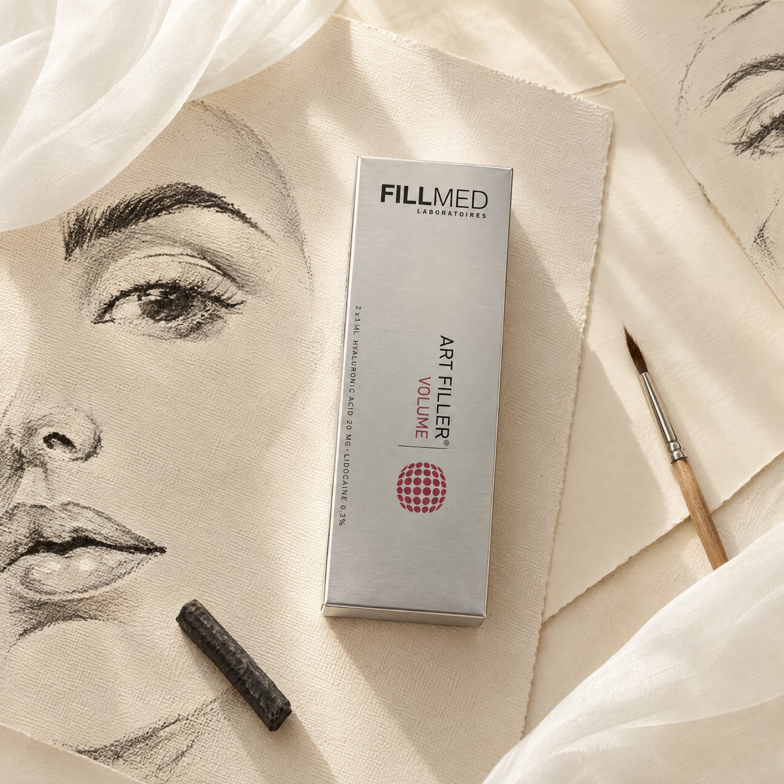 Art Filler Volume on charcoal sketches — product flat lay